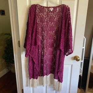 LuLaRoe Maroon Lace Monroe-Large